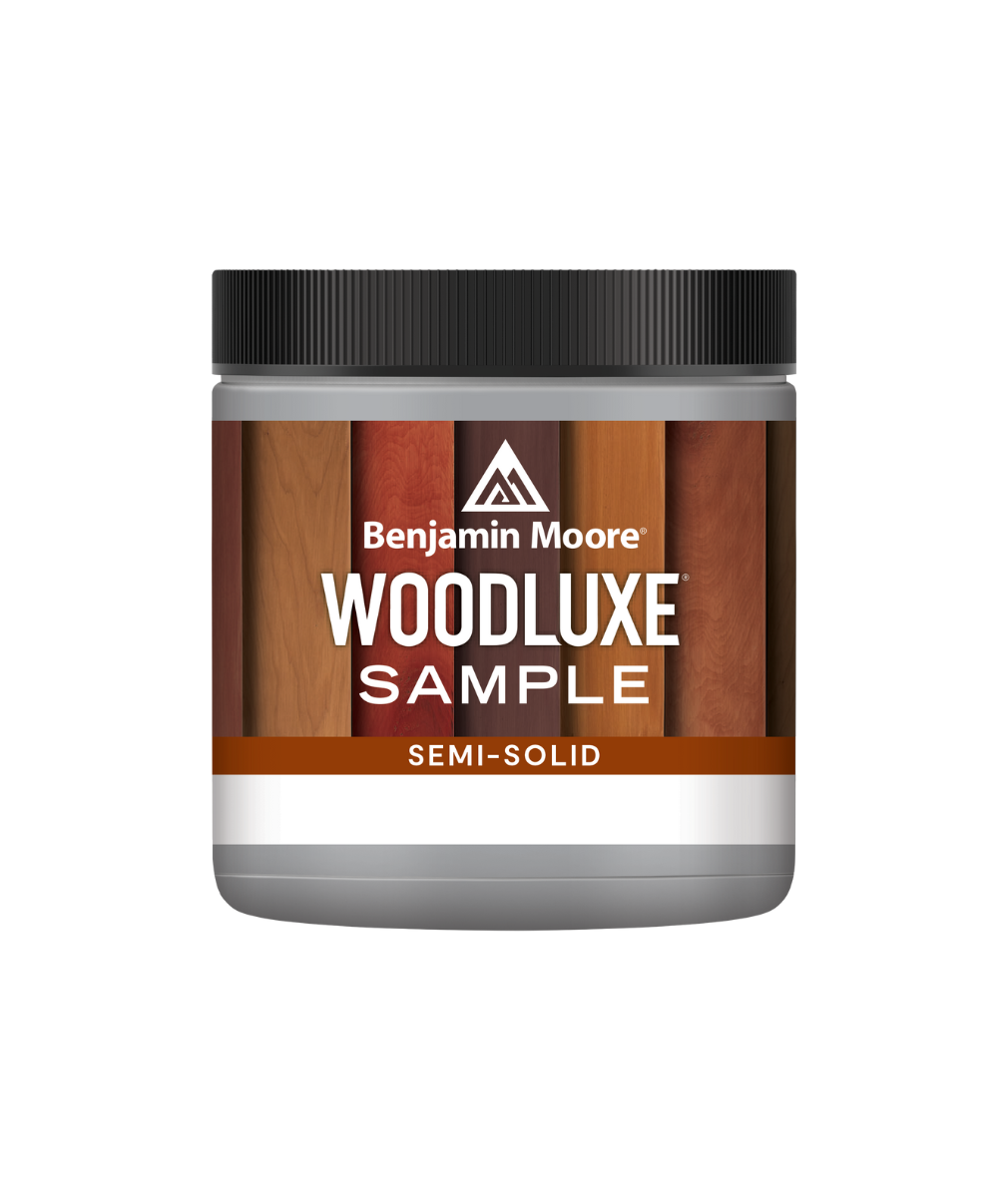 Benjamin Moore Woodluxe® Water-Based Semi-Solid Exterior Stain Half Pint Sample available to shop at Regal Paint Centers in Maryland, Virginia and DC.