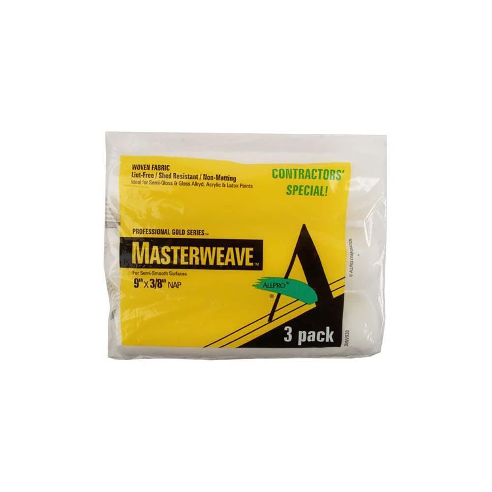 Allpro masterweave 3 pack 9" roller covers, available at Regal Paint Centers in MD.