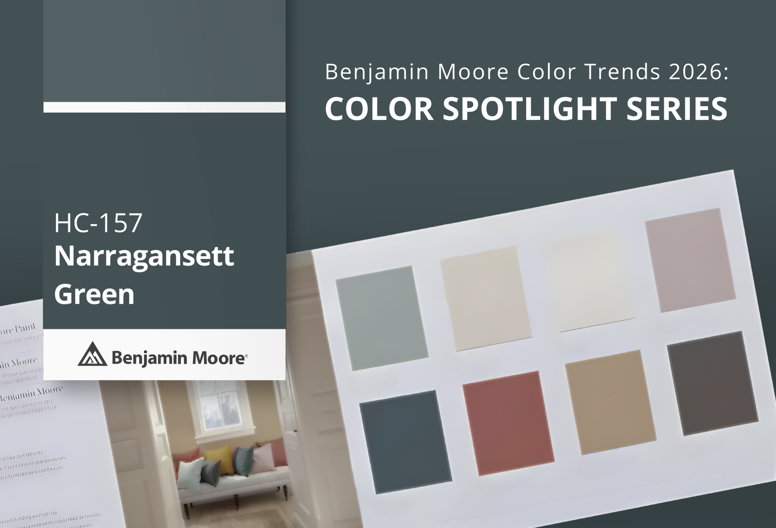 Narragansett Green HC‑157 | Benjamin Moore Color Trends 2026 | Regal Paint Centers