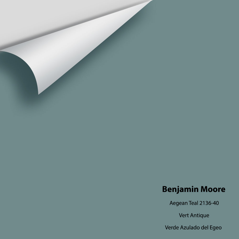 Digital color swatch of Benjamin Moore's Aegean Teal 2136-40 Peel & Stick Sample available at Regal Paint Centers in MD & VA.