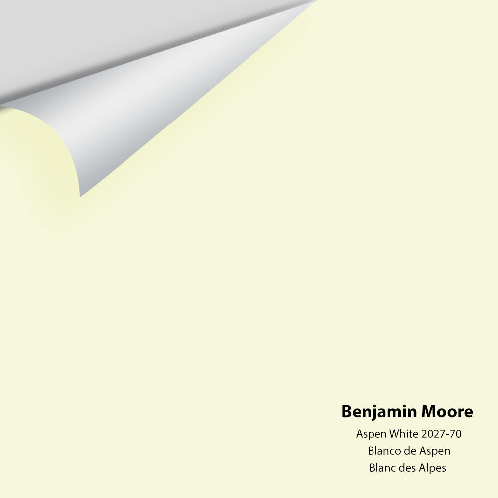 Digital color swatch of Benjamin Moore's Aspen White 2027-70 Peel & Stick Sample available at Regal Paint Centers in MD & VA.