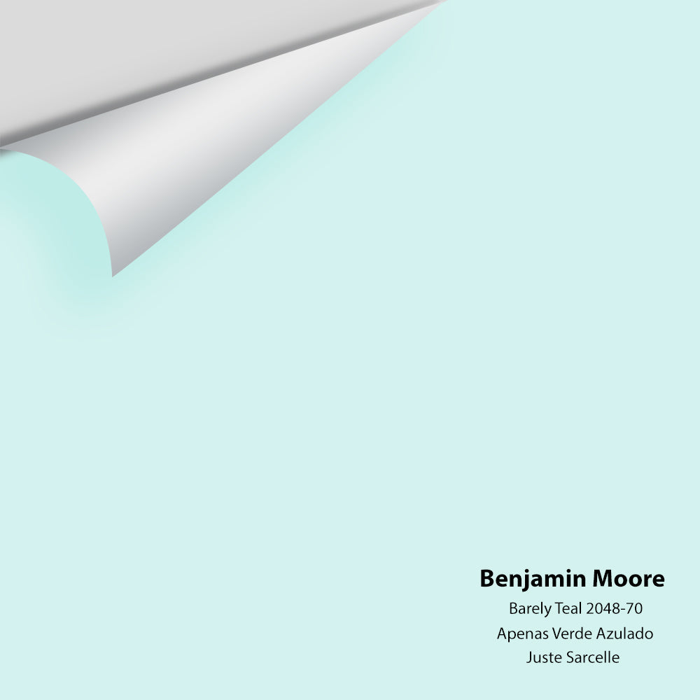 Digital color swatch of Benjamin Moore's Barely Teal 2048-70 Peel & Stick Sample available at Regal Paint Centers in MD & VA.