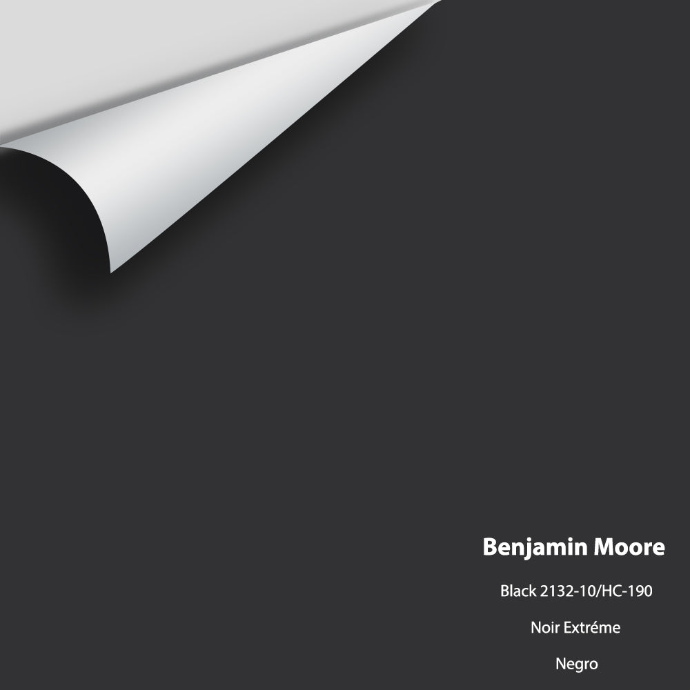 Digital color swatch of Benjamin Moore's Black (HC-190) Peel & Stick Sample available at Regal Paint Centers in MD & VA.