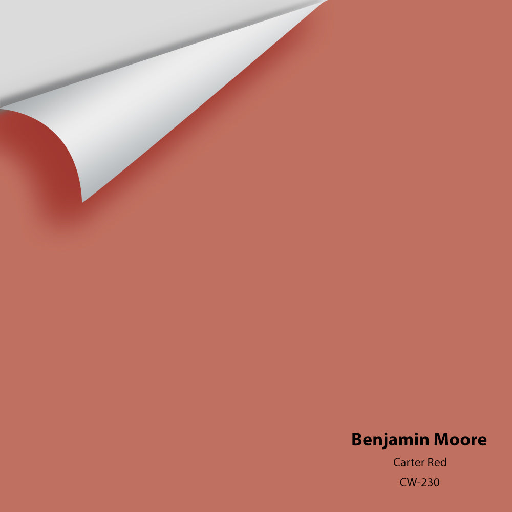 Digital color swatch of Benjamin Moore's Carter Red CW-230 Peel & Stick Sample available at Regal Paint Centers in MD & VA.