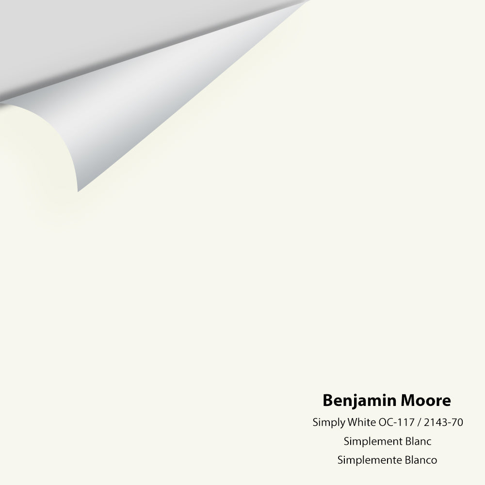 Digital color swatch of Benjamin Moore's Simply White 2143-70 Peel & Stick Sample available at Regal Paint Centers in MD & VA.