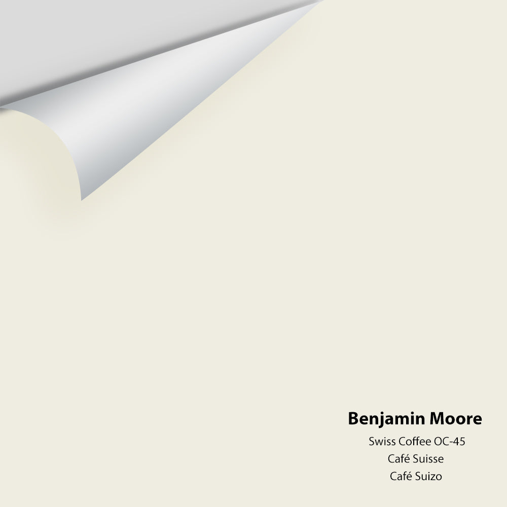 Digital color swatch of Benjamin Moore's Swiss Coffee OC-45 Peel & Stick Sample available at Regal Paint Centers in MD & VA.