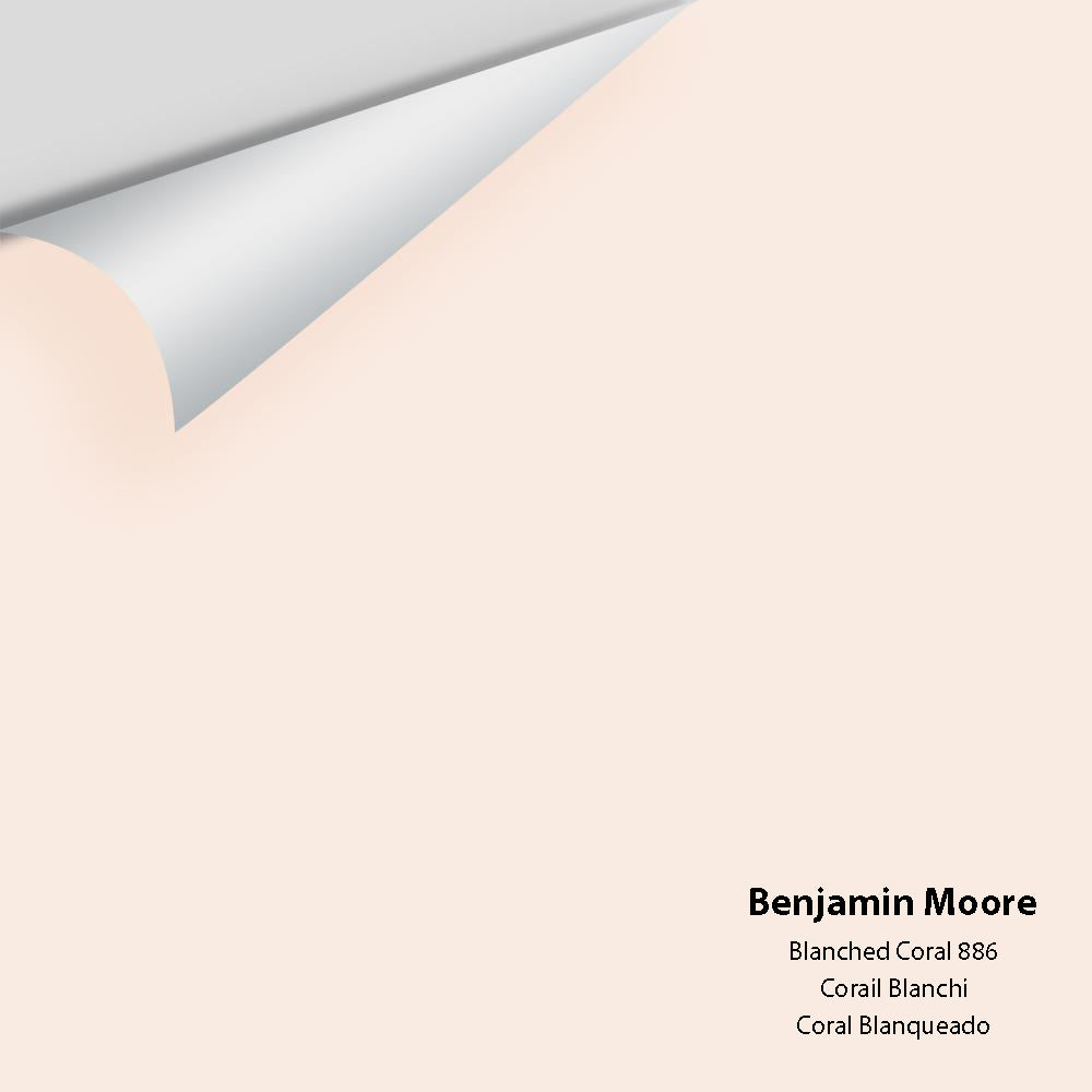 Digital color swatch of Benjamin Moore's Blanched Coral 886 Peel & Stick Sample available at Regal Paint Centers in MD & VA.