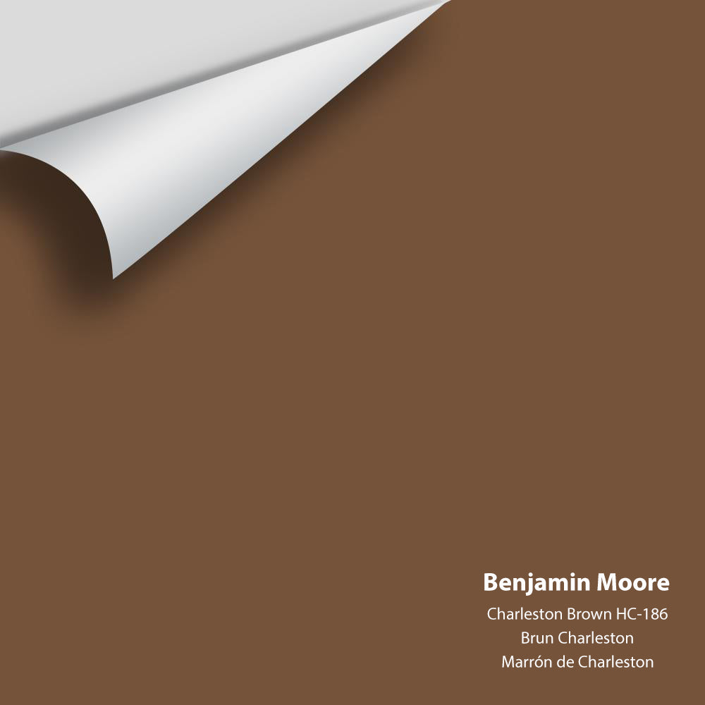 Digital color swatch of Benjamin Moore's Charleston Brown HC-186 Peel & Stick Sample available at Regal Paint Centers in MD & VA.