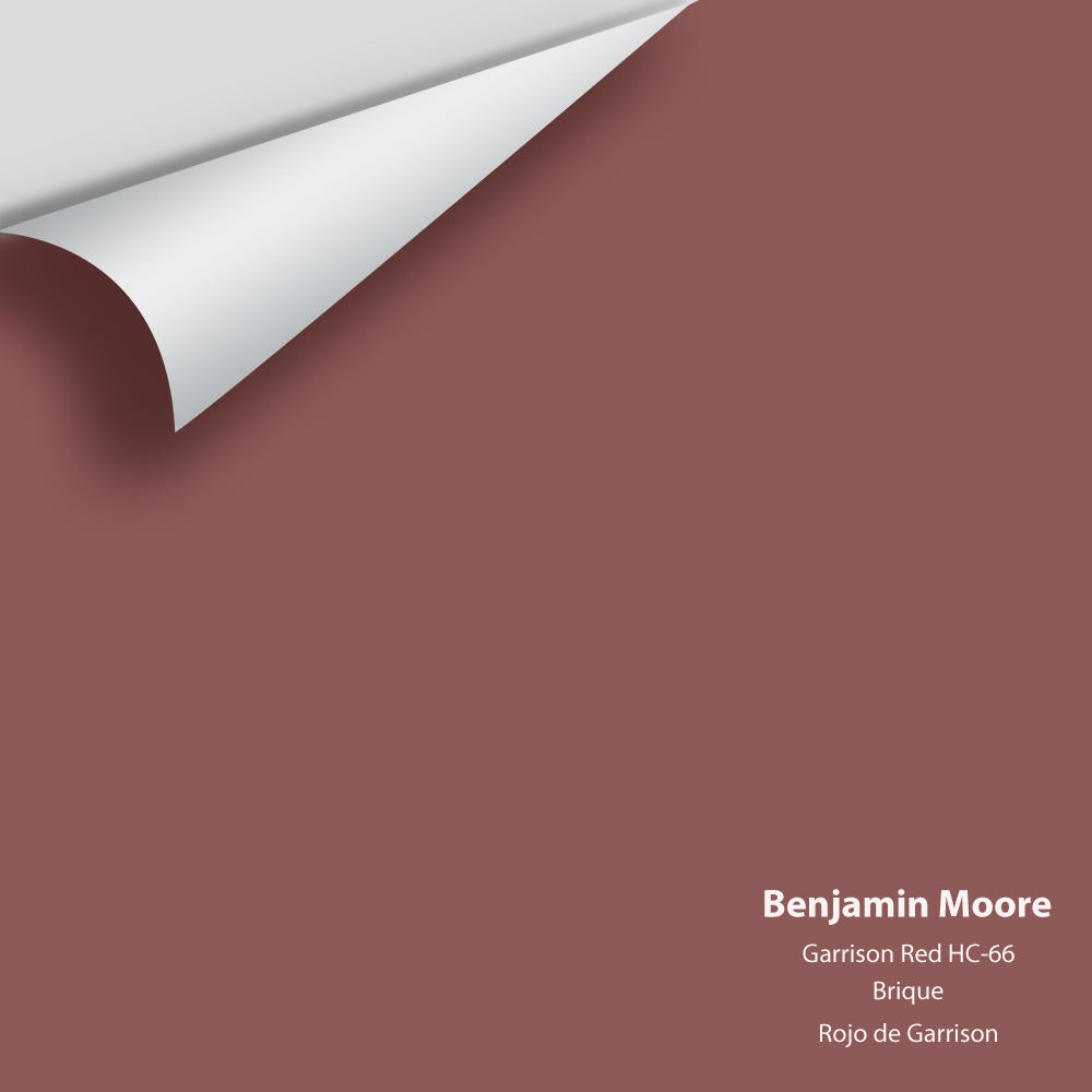 Digital color swatch of Benjamin Moore's Garrison Red HC-66 Peel & Stick Sample available at Regal Paint Centers in MD & VA.