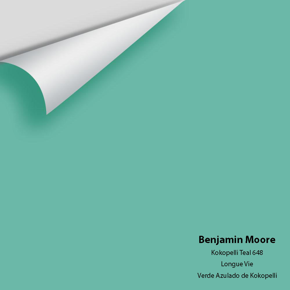 Digital color swatch of Benjamin Moore's Kokopelli Teal 648 Peel & Stick Sample available at Regal Paint Centers in MD & VA.