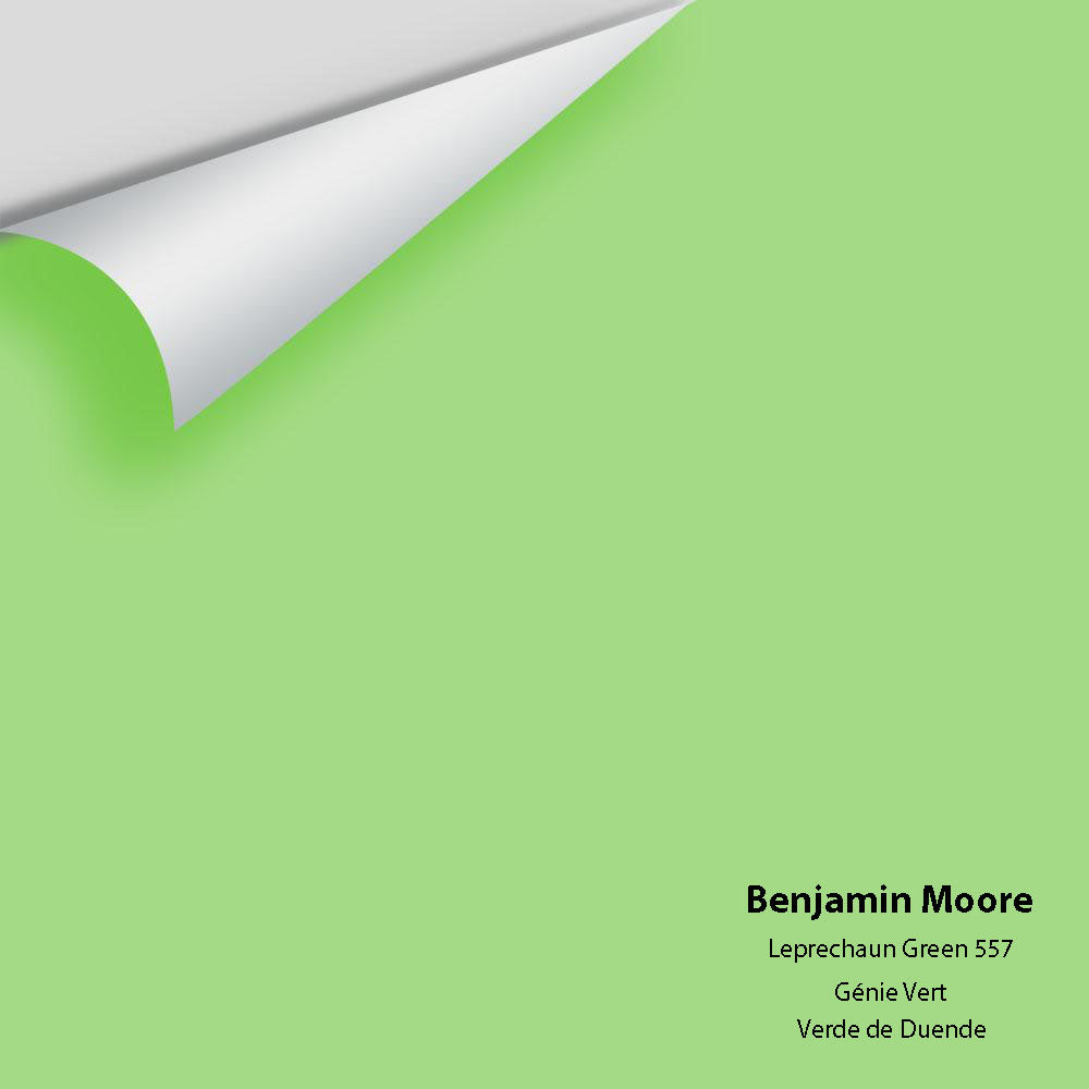 Digital color swatch of Benjamin Moore's Leprechaun Green 557 Peel & Stick Sample available at Regal Paint Centers in MD & VA.