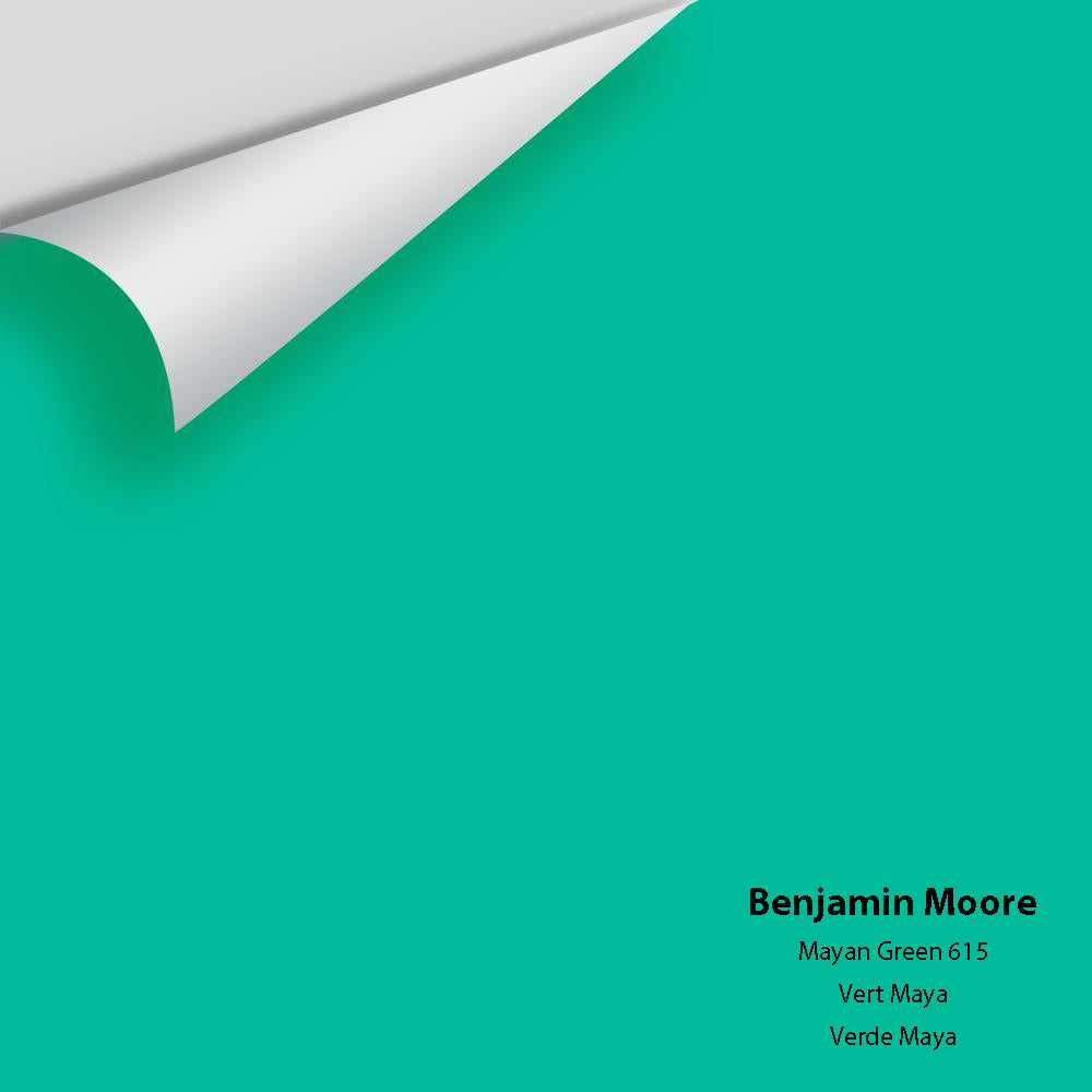 Digital color swatch of Benjamin Moore's Mayan Green 615 Peel & Stick Sample available at Regal Paint Centers in MD & VA.