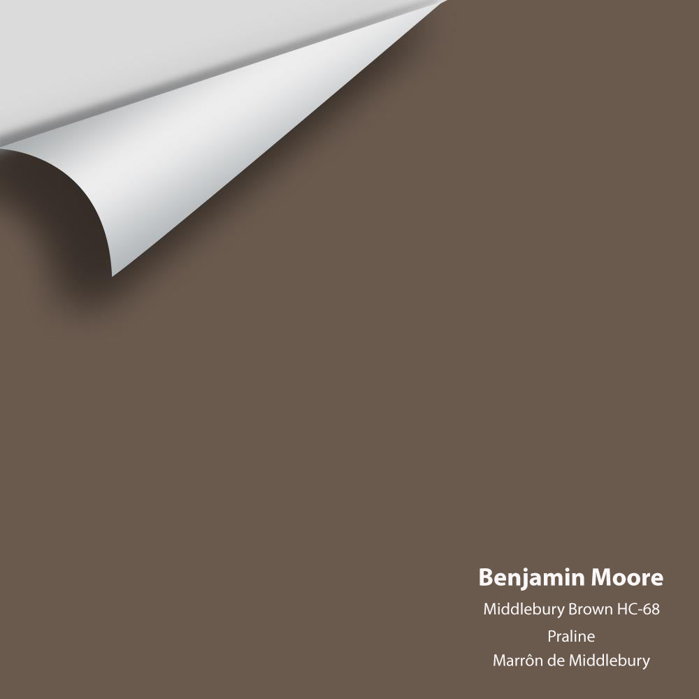 Digital color swatch of Benjamin Moore's Middlebury Brown HC-68 Peel & Stick Sample available at Regal Paint Centers in MD & VA.