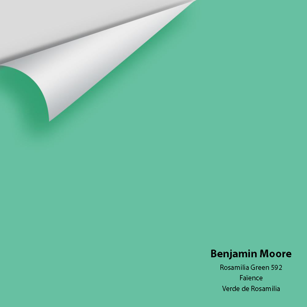 Digital color swatch of Benjamin Moore's Rosamilia Green 592 Peel & Stick Sample available at Regal Paint Centers in MD & VA.