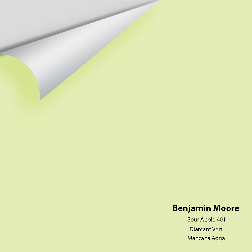 Digital color swatch of Benjamin Moore's Sour Apple 401 Peel & Stick Sample available at Regal Paint Centers in MD & VA.