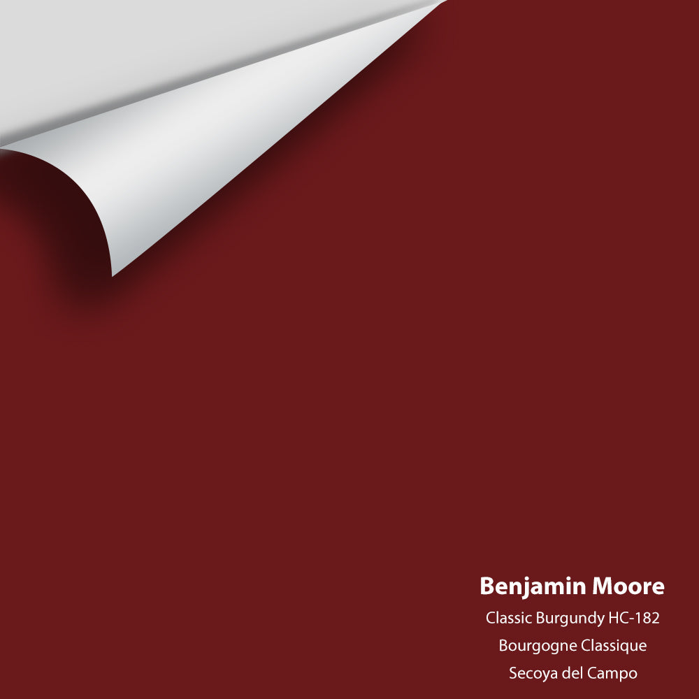Digital color swatch of Benjamin Moore's Classic Burgundy HC-182 Peel & Stick Sample available at Regal Paint Centers in MD & VA.