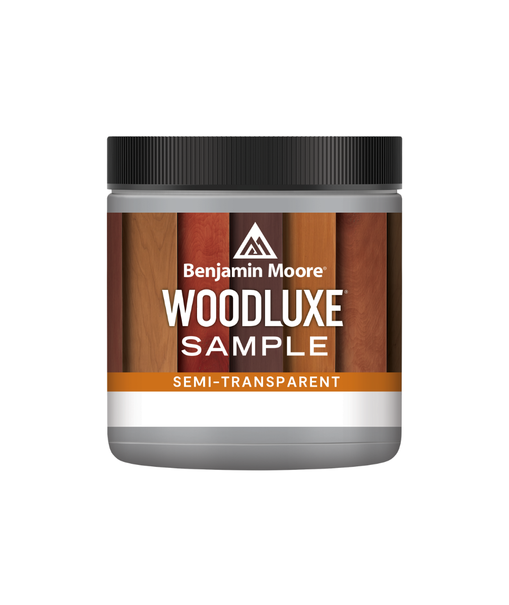 Benjamin Moore Woodluxe® Water-Based Semi-Transparent Exterior Stain Half Pint Sample available to shop at Regal Paint Centers in Maryland, Virginia and DC.