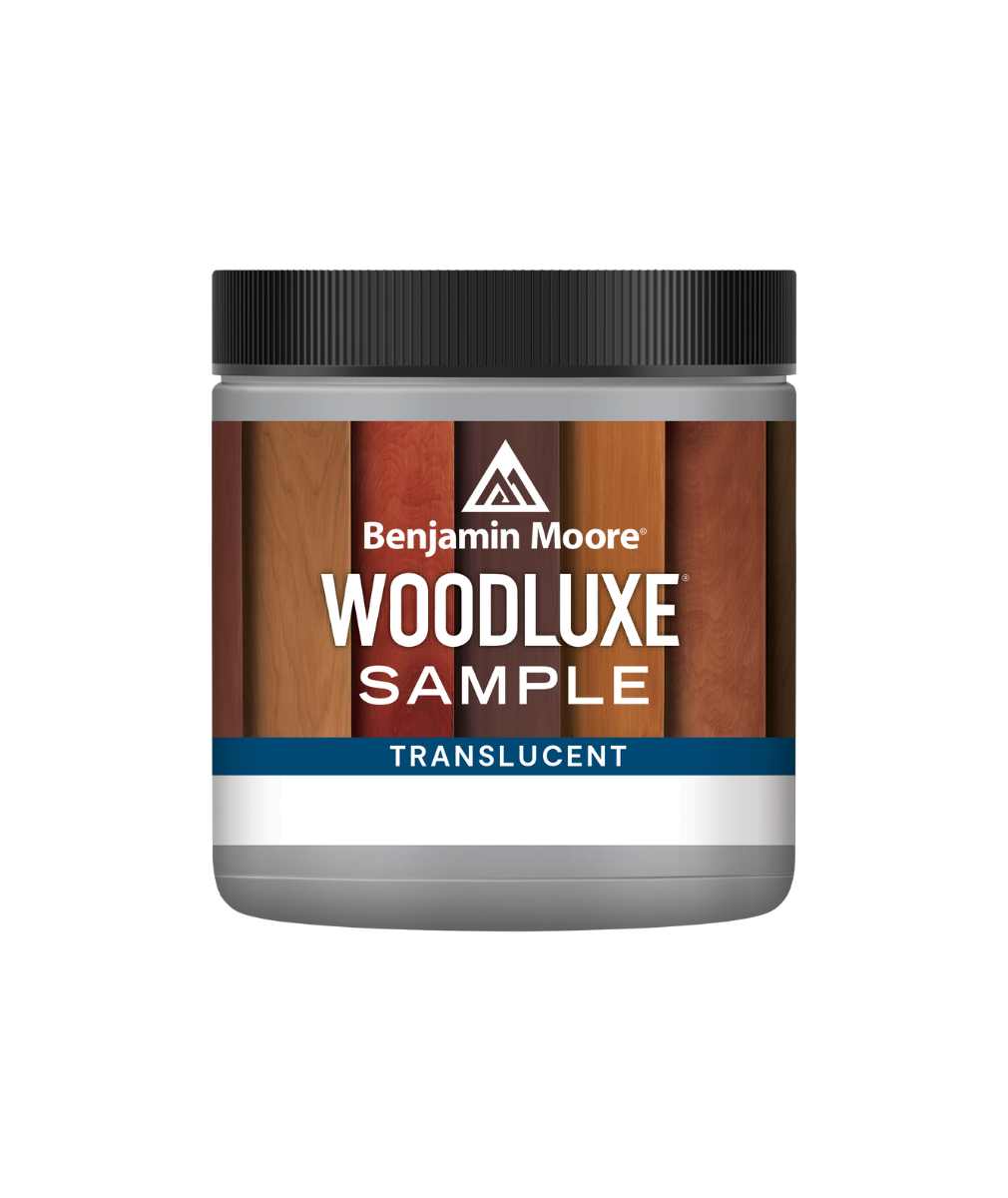 Benjamin Moore Woodluxe® Water-Based Translucent Exterior Stain Half-Pint Sample available to shop at Regal Paint Centers in Maryland, Virginia and DC.