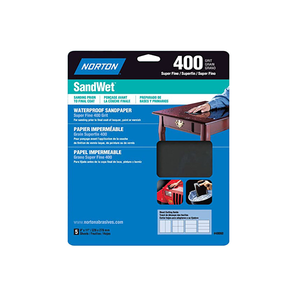 SandWet 9”x11” Wet/Dry Sandpaper 5 Pack
